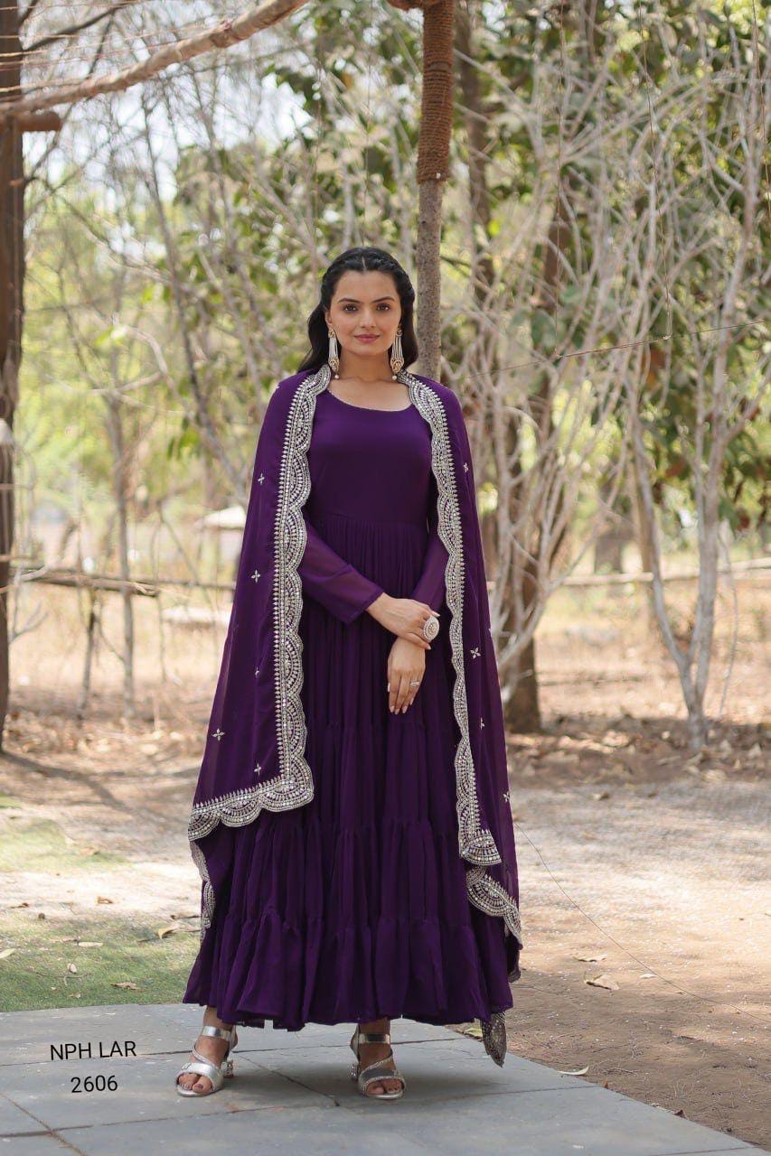 Graceful Faux Georgette Party Wear Anarkali Set
